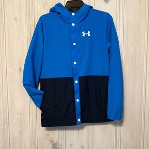 Under Armour Fleece Lined Boys Button Up Hooded Jacket size XL